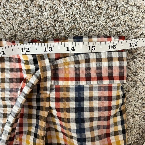 Loft NWT Paperbag Pull On Gingham Plaid Belted Shorts Multicolor High Rise Large - Picture 10 of 11